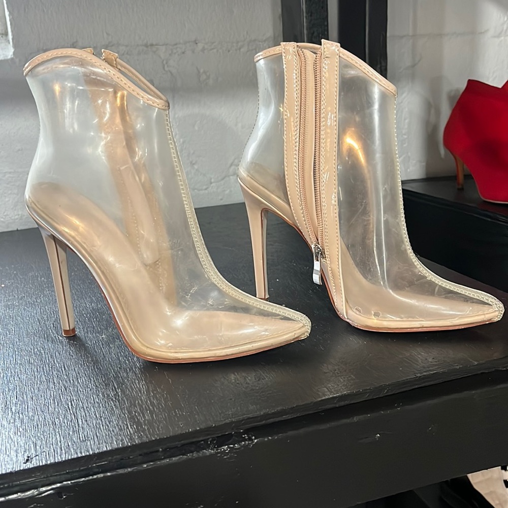 Wild Diva clear ankle boots
